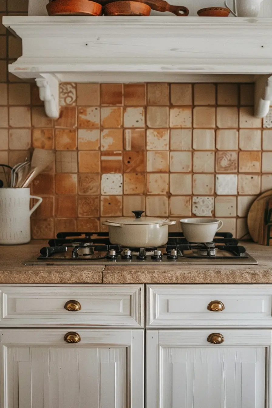 Kitchen Backsplash with White Cabinets 79448