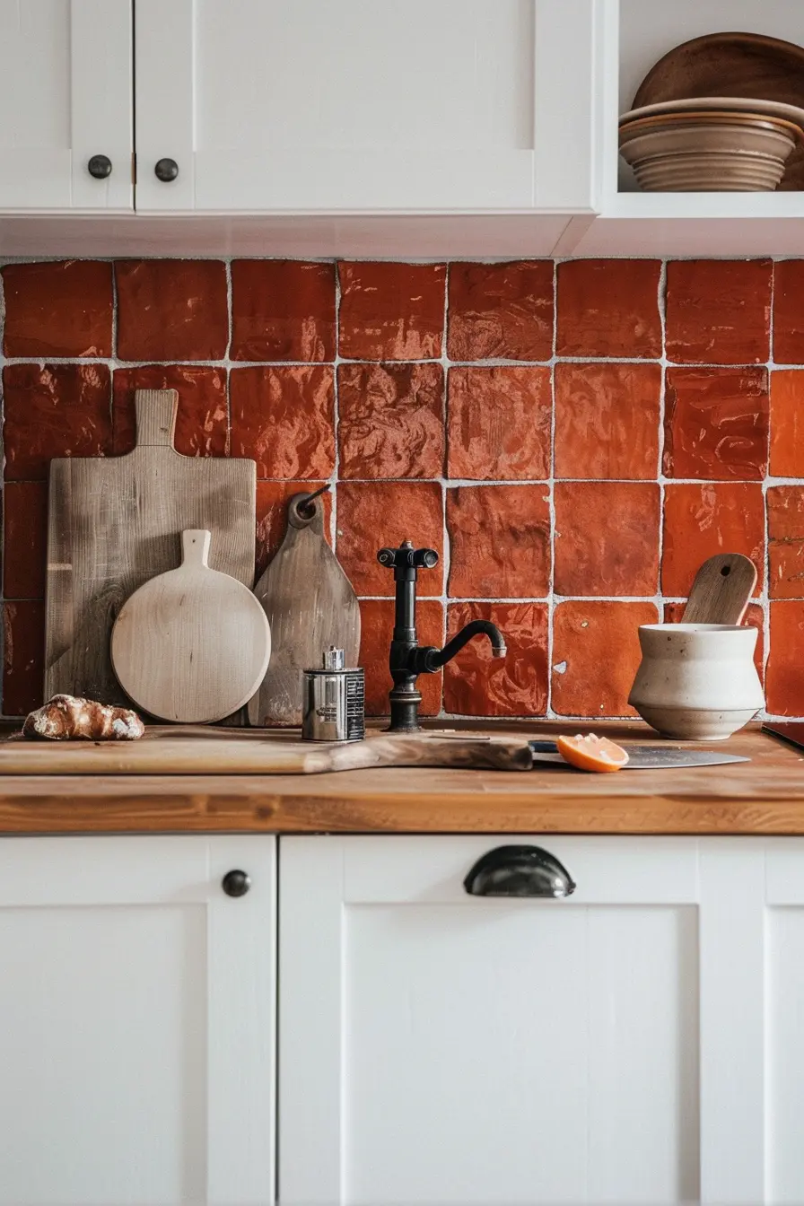 Kitchen Backsplash with White Cabinets 84770