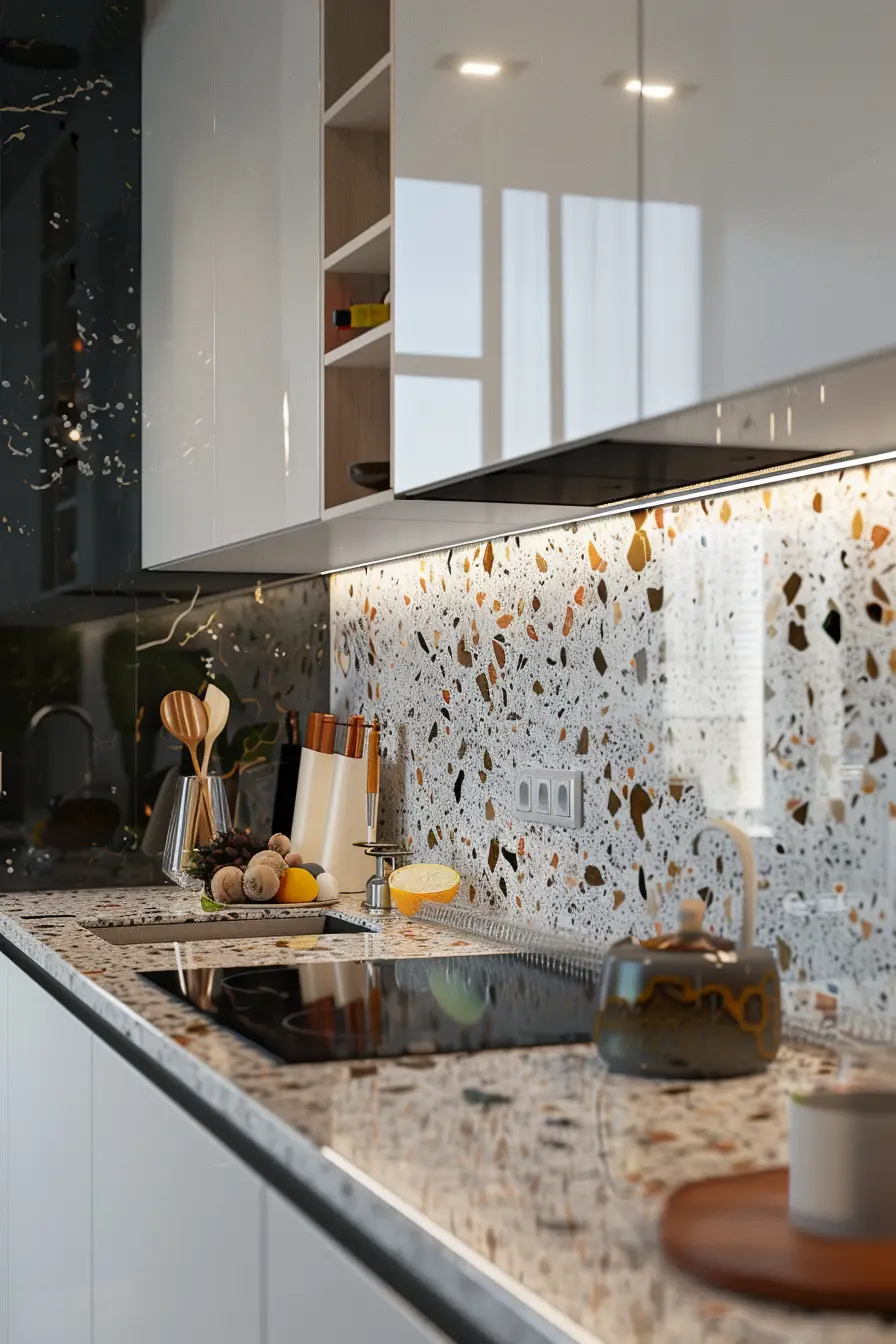 Kitchen Backsplash with White Cabinets 92696