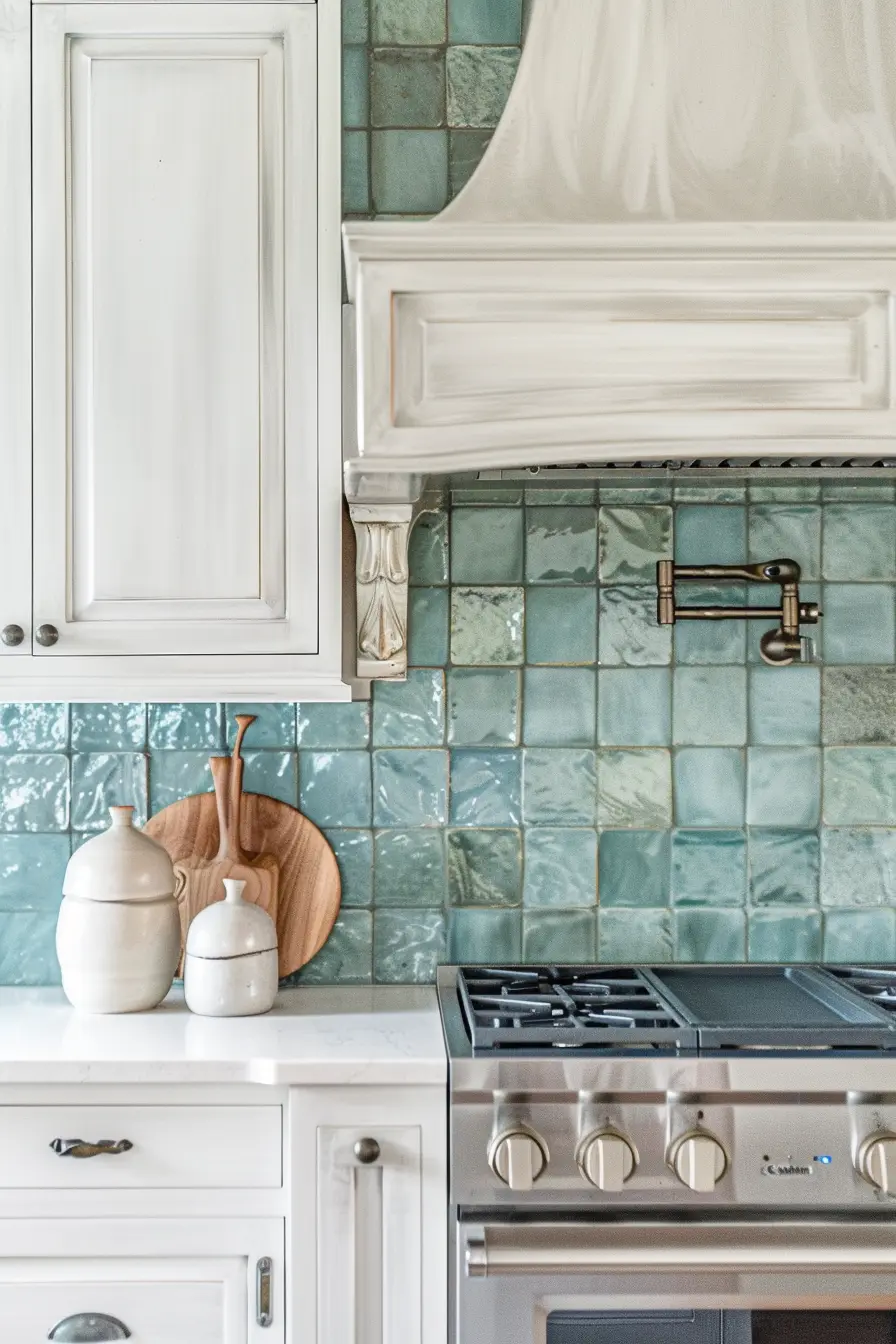 Kitchen Backsplash with White Cabinets 86684