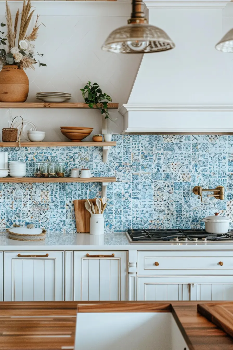 Kitchen Backsplash with White Cabinets 130318