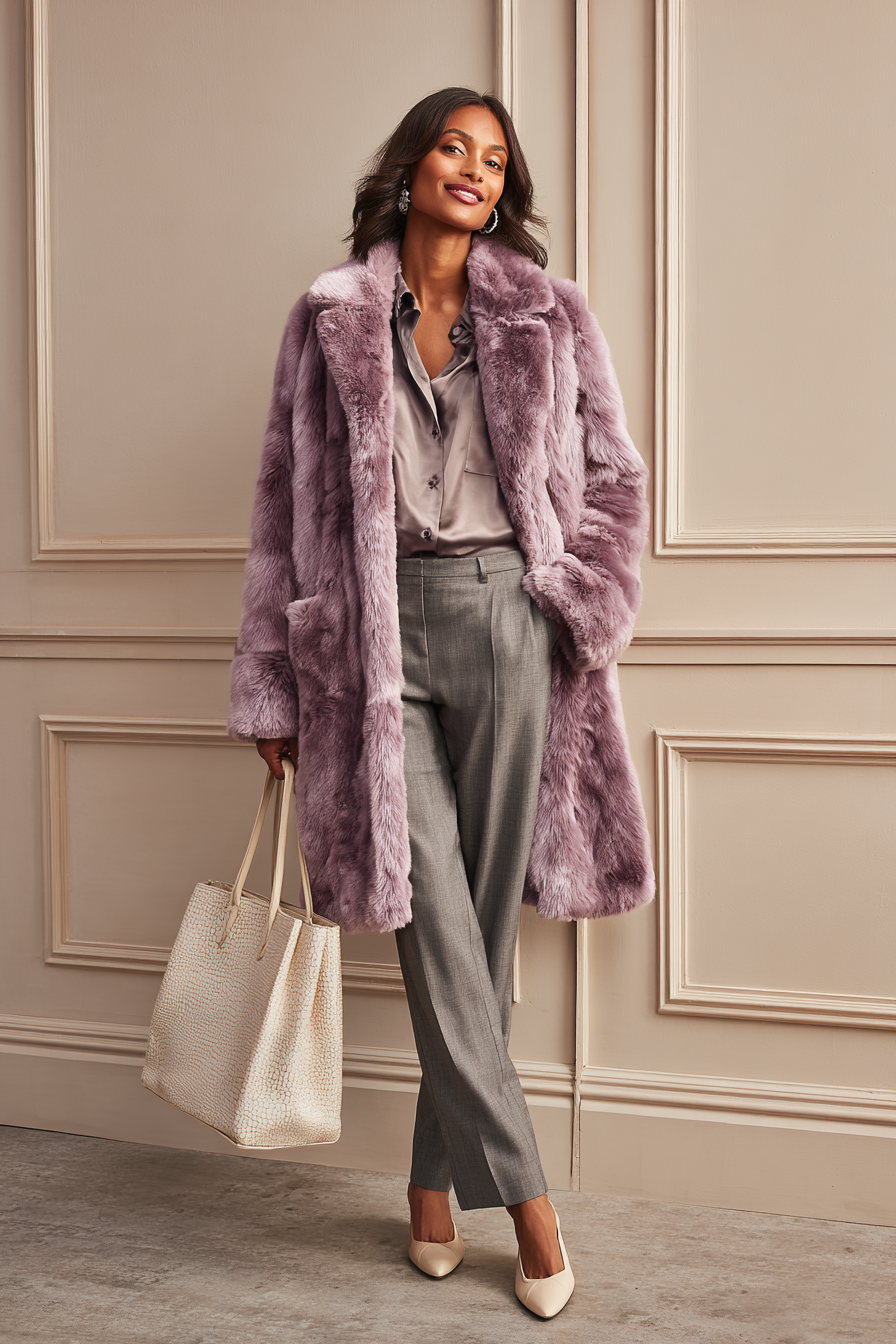 Purple Faux-Fur Coat Outfit 1237968