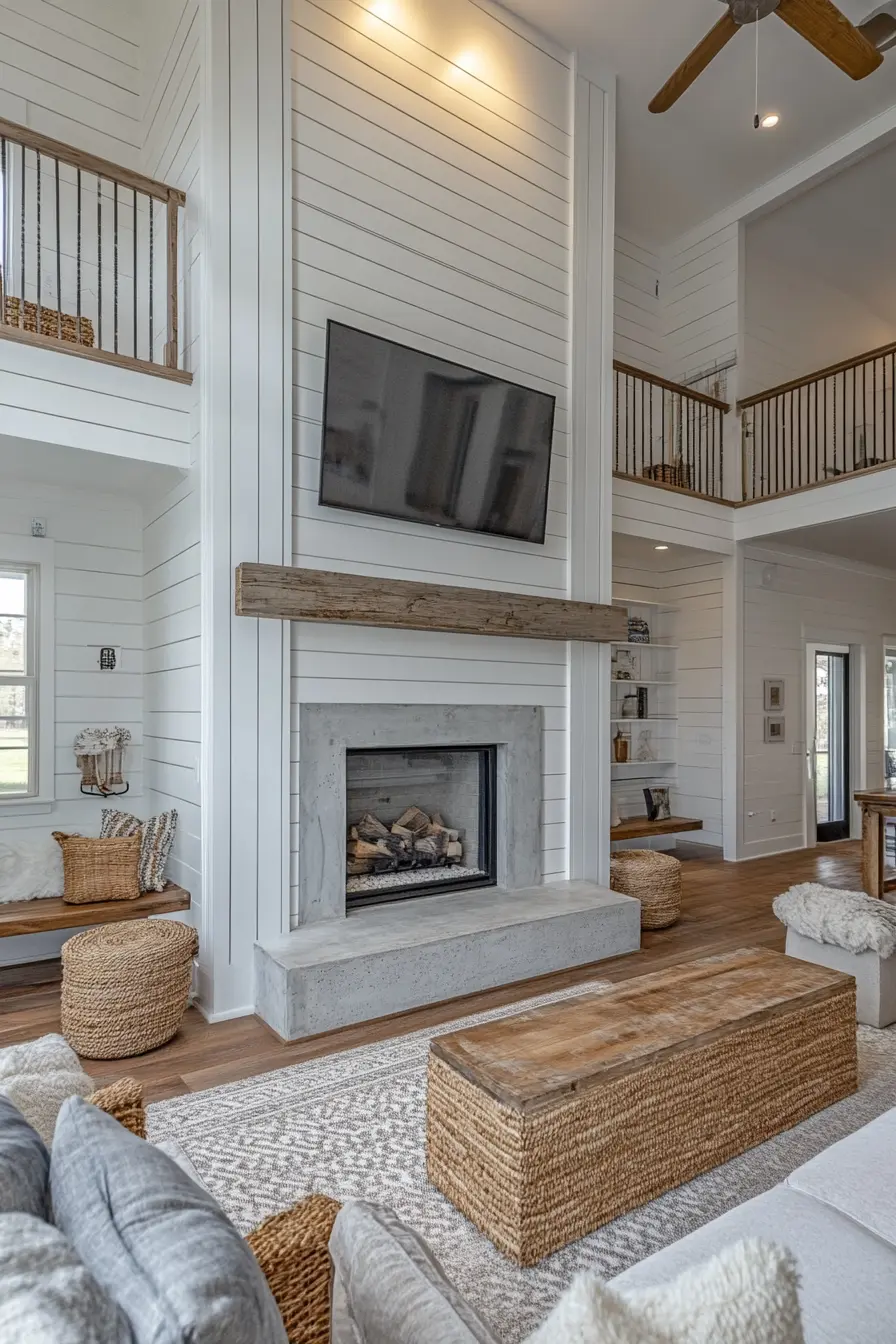 Shiplap Fireplace 125854